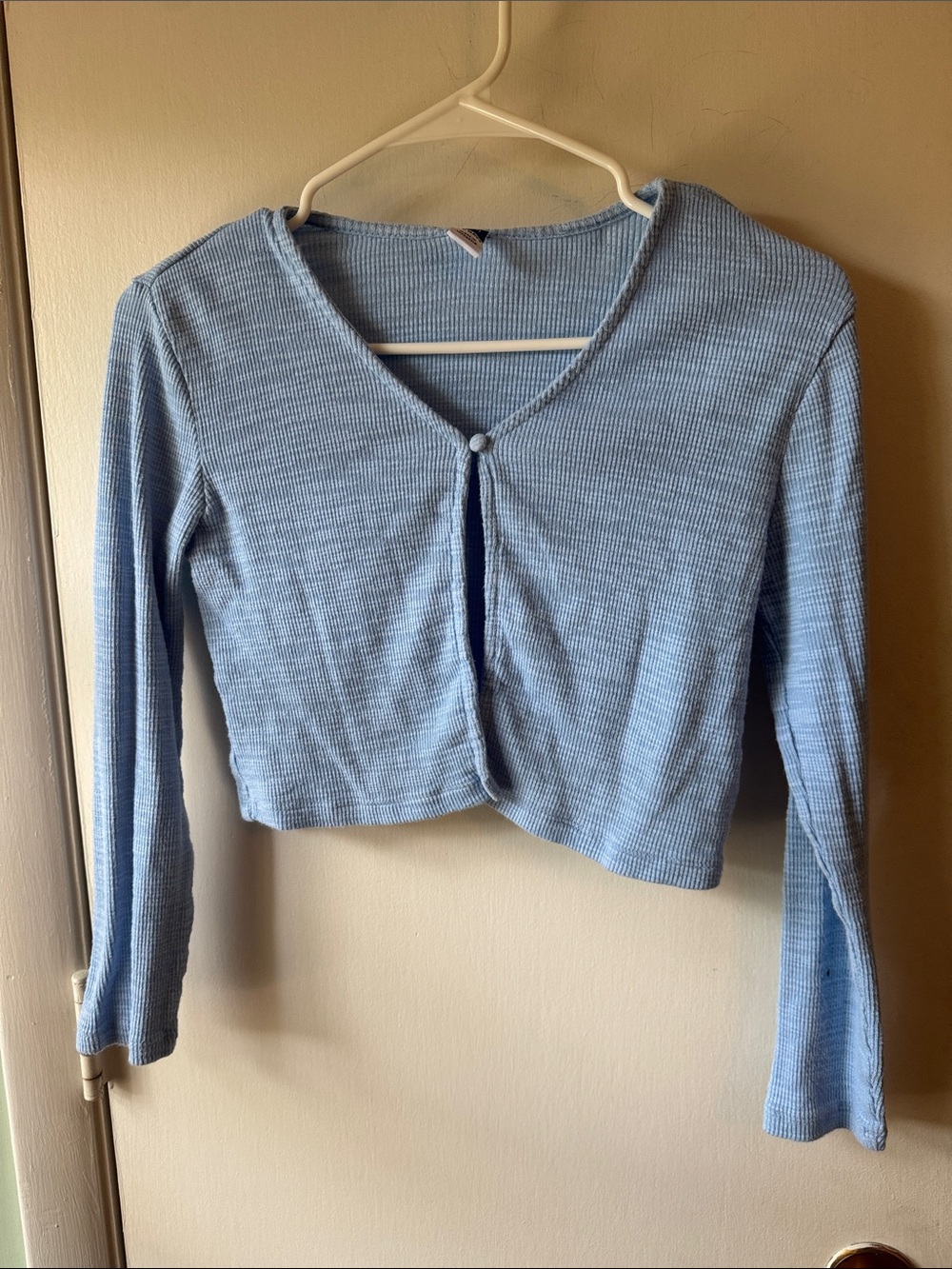 Old Navy Light Blue Cropped Ribbed Cardigan